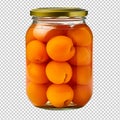 apricot jar isolated on transparent background Royalty Free Stock Photo