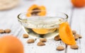 Apricot Kernel Oil close up shot; selective focus Royalty Free Stock Photo