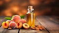 apricot kernel oil in a bottle. Generative AI,