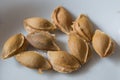 An apricot kernel is the seed of an apricot, which is located within the hard endocarp . apricot kernel isolated on Royalty Free Stock Photo