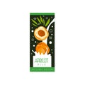 Apricot milk logo original design, label for natural healthy dairy product with fresh fruit vector Illustration