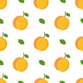 Apricot pattern in flat style on white background Royalty Free Stock Photo