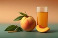 Apricot and peach juice. Generative Ai