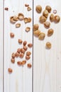 Apricot pits and shells Royalty Free Stock Photo