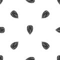 Apricot seed pattern seamless black Royalty Free Stock Photo