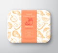 Apricots Bath Cosmetics Package Box. Abstract Vector Wrapped Paper Container with Label Cover. Packaging Design. Modern