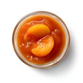 Apricots jam in bowl closeup