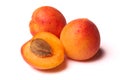 Apricots on white