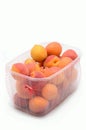 Apricots white background