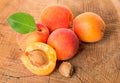 Apricots on the wooden close-up