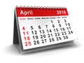 April 2010 calendar Royalty Free Stock Photo