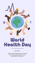 World Health Day, the concept of family medicine and insurance. stethoscope and people and heart