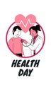 World Health Day, the concept of family medicine and insurance. stethoscope and people and heart