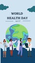 World Health Day, the concept of family medicine and insurance. stethoscope and people and heart