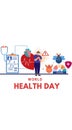 World Health Day, the concept of family medicine and insurance. stethoscope and people and heart