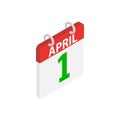 April 1, April Fools Day calendar icon Royalty Free Stock Photo