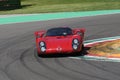 21 April 2018: Arturo Merzario drive legendary Alfa Romeo Tipo 33/2 Daytona Coupe during Motor Legend Festival 2018 at Imola Royalty Free Stock Photo