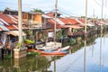 April 19 2021, Bangkok, Thailand: Hua Takhe old market canel side village ancient landmark at Lat krabang, Bangkok, Thailand