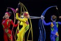 Circus acrobats children perform number Royalty Free Stock Photo