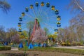 April 15, 2022 Beltsy, Moldova. illustrative editorial . Carousels in the municipal amusement park