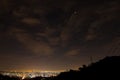 April 14, 2014 (4/14/2014) - Blood Moon Total Lunar Eclipse Over Downtown Los Angeles, California Royalty Free Stock Photo
