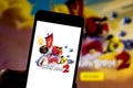 April 1, 2019, Brazil. Angry Birds 2 logo on the screen of the mobile device. Angry Birds is an electronic puzzle game developed Royalty Free Stock Photo