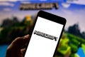 April 2, 2019, Brazil. Minecraft logo on Android mobile device. Minecraft is an open-world, independent, sandbox-style electronic