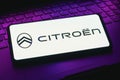 April 26, 2023, Brazil. In this photo illustration, the Citroen logo is displayed on a smartphone screen