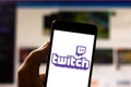 April 22, 2019, Brazil. Twitch TV logo on Android mobile device.