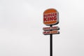 8 April 2022, The Burger King Road Logo during a raining day in Barcelos, Braga.