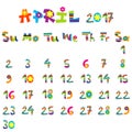 April 2017 calendar