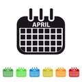 April Calendar Icon - Colorful Vector symbol Royalty Free Stock Photo