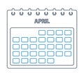 April Calendar line Icon. Royalty Free Stock Photo