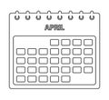 April Calendar line Icon. Royalty Free Stock Photo