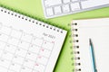 April 2021 calendar with note book Royalty Free Stock Photo