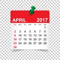 April 2017 Calendar