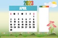 April 2023 - Calendar. Week starts on Sunday