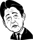 April 3,2017: A Caricature of the Prime Minister of Japan, Shinzo Abe.