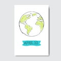 22 April Earth Day Greeting Card Hand Drawn Lettering Eco Protection Poster