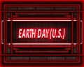 22 April, Earth Day & x28;U.S.& x29;, Neon Text Effect on Bricks Background