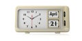 April 21 2019 Easter date on old vintage alarm clock isolated on white background. 3d illustration.. Royalty Free Stock Photo