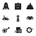 April fool day icons set, simple style