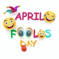 April fool s day card - crazy facial expression on light coloured background