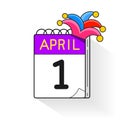 April Fool`s Day Is The First Of April Calendar. Jokes, Laughter, Fools. Illustration