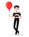 April Fool`s Day. Mime cartoon character Royalty Free Stock Photo