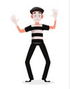 April Fool`s Day. Mime cartoon character Royalty Free Stock Photo