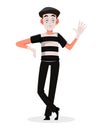 April Fool`s Day. Mime cartoon character Royalty Free Stock Photo