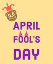 April fool's day, abstract background with colorful text, joker, hat, graphic design illustration wallpaper