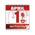 April Fools Day. April 1. Daily calendar icon Royalty Free Stock Photo