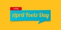 1 April Fools Day banner isolated on yellow background. Banner design template in paper cutting art style. Vector.